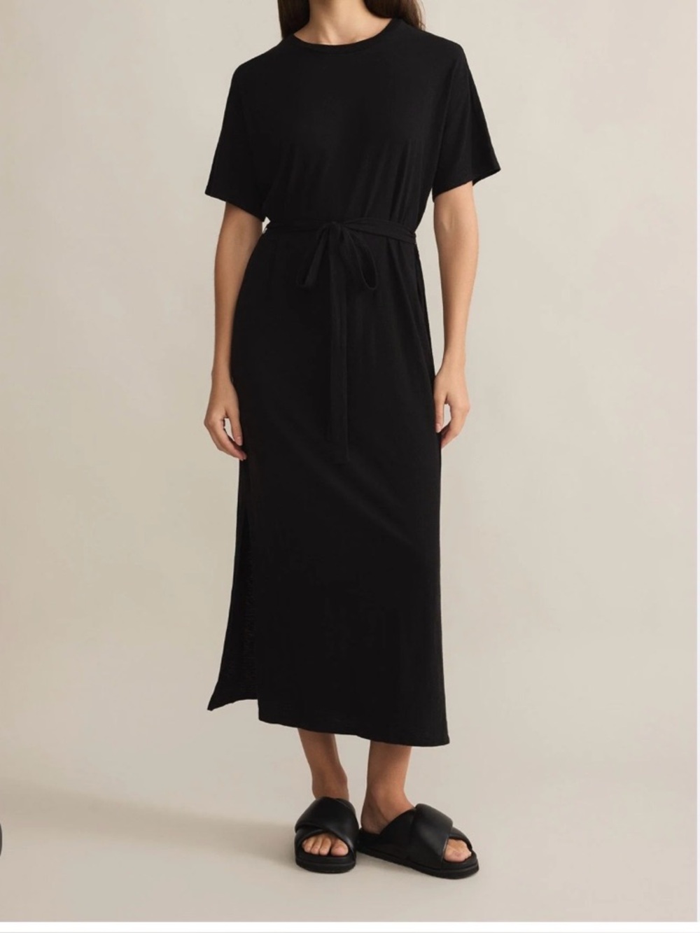 Z Supply Black Miranda Midi
Dress with Tie Waist size Small